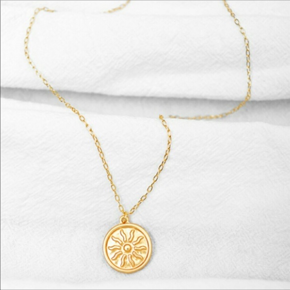 Artisan Moon Jewelry - 18K artisan made sun medallion festival necklace